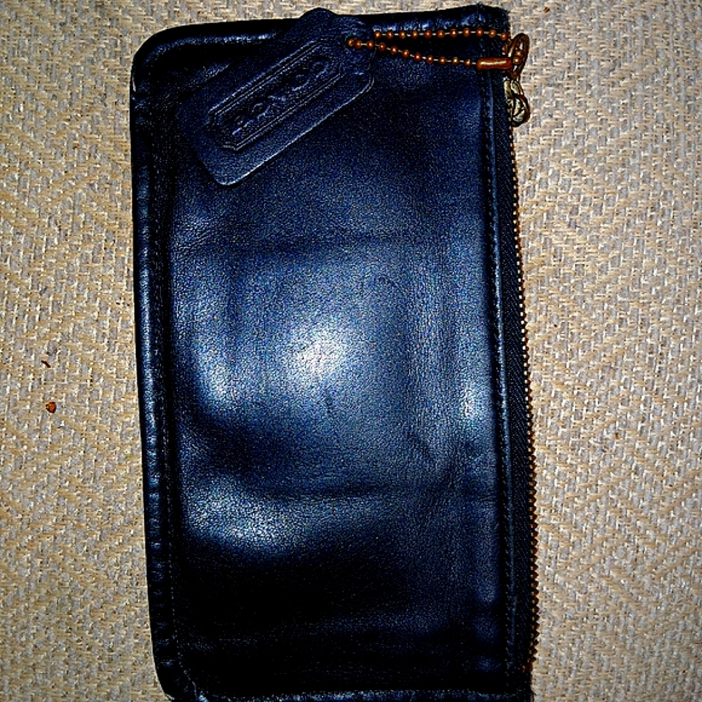 Vintage Coach Black Skinny Case Make-up Case Wallet #7170